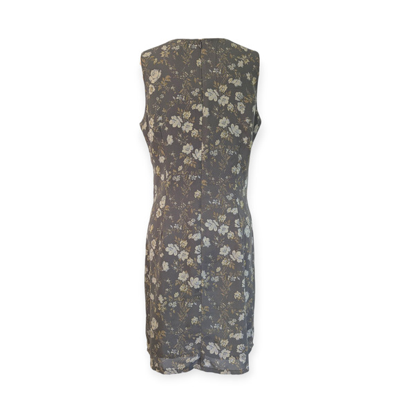 Moody Gray Floral Shift Dress ~ Cottage romantic y2k 90s - Picture 2 of 8